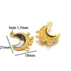Colgante de Acero Inoxidable con Incrustaciones de Diamantes Estilo Francés Mariposa Luna Corazón Dorado Accesorios para Collar Pulsera Joyería Venta al por Mayor Transfronteriza