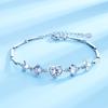 Nueva Pulsera de Moda de Estilo Coreano Enchapada en Plata Trébol de Cuatro Hojas de la Suerte Simple Cien Torres Ajustable Corazón Joyería de Mano para Niña