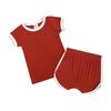 Kids Tales verano nuevo algodón suave glutinoso manga corta ombliguera shorts cintura alta conjunto de pijama infantil para casa