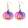 Bestseller transfronterizo: Pendientes acrílicos de cabeza de calabaza colorida de Halloween con un ambiente festivo vintage, pendientes versátiles