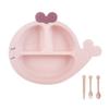 Vajilla para Bebé Hogar Dibujos Animados Ballena Plato Dividido Apto para Microondas Tazones y Palillos para Jardín de Niños Plato para Cena Infantil Suplemento Alimenticio