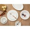 Plato de Pasta de Cerámica Blanca Pura Francesa para el Hogar, Plato Redondo Simple en Relieve, Vajilla de Cerámica, Exportación Exportación
