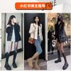 Botas largas de mujer otoño e invierno nuevas con forro polar, parte inferior gruesa, boca en V, circunferencia de tubo grande ensanchada, botas altas de caballero gordas