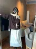 Blusa de Otoño Dulce de Moda con Volantes y Cordones, Diseño Holgado y Adelgazante, Top de Manga Larga 66635