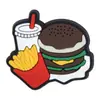 Hamburguesa de pollo frito papas fritas calzado de catering europeo y americano hebilla de zapato DIY hebilla decorativa de goma blanda Amazon transfronterizo