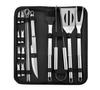 Fábrica de atacado ferramentas para churrasco 9 peças churrasco aço inoxidável churrasco Oxford saco combinação acampamento ao ar livre utensílios para churrasco