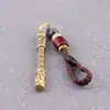 Llavero de Coche Colgante de Aro Pequeño de Latón Vintage Dorado, Estilo Antiguo Feng Shui Atrae-Riqueza Adorno Pequeño de Cobre