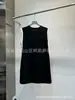 Moda de Verano 2025 Versátil Cuello Redondo Holgado Aspecto Adelgazante Empalme de Acetato Encaje Sin Mangas Vestido Falda Larga para Mujer