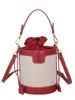 Bolso Cubo, Logo Personalizado Privado, Bolso Cilindro con Empalme de Tela de Color Contrastante, Bolso Cruzado de Moda Personalizado para Publicidad Corporativa