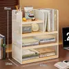 Prateleira de armazenamento de mesa, estante pequena vertical de várias camadas para mesa, armário de armazenamento de arquivos para estação de trabalho de escritório, estante de livros para casa