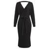 Cross-Border 6-color eBay 2022 outono e inverno sexy com decote em V lace-up manga comprida vestido feminino Amazon desejo