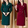 Atuendo de Negocios, Traje de Moda Estilo Diosa Elegante para Mujer 2024 Nuevo Otoño Traje Cruzado Falda a la Cadera Conjunto de Dos Piezas