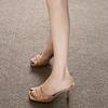Nuevas Sandalias de Verano 2025 de Charol con Tacón Alto, Tacones de Aguja Versátiles, Puntas Cuadradas, Zapatillas de Exterior Abiertas