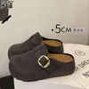 Sapatos femininos estilo Birkenstock com sola grossa, que aumentam a altura, em couro genuíno, à pronta entrega, mocassins fechados para calçar, sapatos Mary Jane