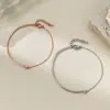 Pulseras Opk Transfronterizas Europeas y Americanas para Mujer Acero Inoxidable Nicho Simple Versátil Chapado en Oro Rosa Circonita Pulseras de Acero de Titanio