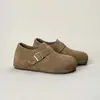 Zapatos Birkenstock de Cuero Genuino Gruesos, Forrados de Borrego, para Otoño e Invierno 2025, Mocasines de Punta Redonda y Aumento Oculto de Altura 3 cm