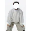 Sudadera con cárdigan de cuello alto Hassel para hombre, estilo otoño, americana, peso pesado, holgada, chaqueta juvenil moderna, casual, chaqueta con cremallera