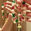 Pulsera de Cristal con Borlas de Colores Edición Limitada Navideña 2025 Nuevo Estilo de Nicho de Alta Gama Exquisito Joyería para Mujer