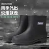 Botas de chuva, antiderrapantes, confortáveis, de cano alto, para todas as estações, leves, duráveis, de cano curto para o verão, estilo coreano, com forro de fleece, sola macia, de cano médio para mulheres