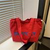 Bolso Grande de Lona con Letras de Estilo Coreano 2025 Otoño Nuevo Bolso de Mano para Mujer Bolso de Nailon de Gran Capacidad para Estudiantes Universitarios