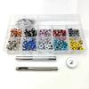 Amazon 300 juegos de ojos Color Air de 5 mm de diámetro interior + 3 herramientas de instalación en caja para zapatos, sombreros, ropa y otros accesorios