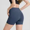 Shorts de yoga de cintura alta para realzar glúteos con bolsillos, shorts deportivos para fitness, pantalones deportivos de tres cuartos de secado rápido para glúteos de durazno para mujer, primavera/verano