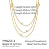 Colar com Pingente Xia Ling Europeu e Americano Transfronteiriço de Aço Inoxidável Multicamadas de Zircônia Banhado a Ouro 18K Empilhável Leve Luxo Versátil