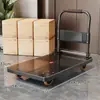 Carrinho pequeno de puxar com a mão, dobrável, leve, portátil, plataforma para transportar mercadorias, carrinho de compras, carrinho pequeno para buscar encomendas