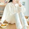 Pijamas de Otoño e Invierno para Mujer Manga Larga Algodón Aire Sándwich Ropa Mensual para Mujeres Embarazadas Alimentación Materna Ropa Sencilla para el Hogar Se Puede Usar