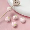 [Historia de Fresa] Cuentas de Fresa Gruesas Estéreo Pintadas a Mano de Doble Cara Material para Pulseras y Collares DIY Hechos a Mano