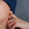 Aretes para Hombre 2022 Nuevo Estilo Moderno Aro Liso Hebilla de Oreja Dorado Arete Aretes Aretes para Hombre Sencillo Combinación con Todo Elegancia