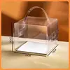 Caja de embalaje para rebanada de pastel Empaque para mousse Triángulo de milhojas Caja transparente para postre de 8 pulgadas 2 pasteles pequeños empaque individual