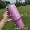 Nueva Taza Térmica de Acero Inoxidable de Doble Capa de Gran Capacidad 40oz Asa para Coche Serie Diamante con Pintura y Brillo