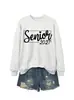 Senior 2027 Amazon eBay sitio independiente casual cómoda versátil sudadera nueva de otoño e invierno para mujer para comercio exterior