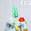 Copyright Horneado Decoración Pastel de Cumpleaños Horneado Complemento Sirena Mundo Submarino Tarjeta Estrella de Mar Cola de Pez Tarjeta