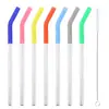 Pajita de Acero Inoxidable 304 con Funda de Silicona Adecuada para Pajitas de 8 mm Funda de Boca de Pajita de Colores Set de Pajitas con Cabeza de Silicona