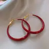 Brincos Redondos com Gotejamento de Óleo, Estilo Vintage de Hong Kong, Modernos e Versáteis, Brincos de Luxo Leve de Nicho de Alta Qualidade para Mulheres