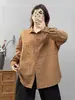 Cardigan Camisa Simples de Cor Sólida com Lapela para Mulheres, Tamanho Grande, Solto, Casual, Versátil, Top Camisa de Comprimento Médio