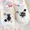 Ursinho fofo de resina, flor de desenho animado, peças de acessório DIY para Crocs, correntes de celular, pingentes e acessórios de cabelo