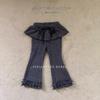 ¡Nuevos Pantalones de Niña Estilo Primavera y Otoño! Ropa Infantil Nueva en Stock Estilo Coreano, Pantalones Acampanados Infantiles Estilo Otoño con Bordes Fruncidos para Bebés Niñas