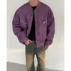 Jaqueta de Trabalho Americano High Street 2025 Masculina e Feminina Casual Gola Uniforme de Baseball Piloto Tendência Jaqueta Casual Primavera e Outono Jaqueta
