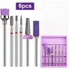 Salón de Uñas Caja de Juego de Cabezales para Pulir y Dar Brillo a las Uñas Juego de Pulido y Brillo de Uñas Juego de Reparación de Uñas y Dedos Brocha de Limpieza de Acero de Tungsteno Diamante