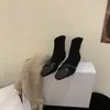 Primer Encuentro Temporada Diseño de Nicho Tacón Grueso Retro Botines Franceses Botas para Mujer 2026 Nuevos Botines de Media Pierna Botas Adelgazantes