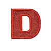 Suministro transfronterizo de parches bordados de letras y números en inglés color rojo brillante con adhesivo termofusible para decoración de ropa y sombreros