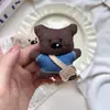 Mochila Fofa com Enchimento de Algodão Urso Desenho Animado Estéreo Broche Grampo de Cabelo Acessórios para Bolsa Joias DIY Acessórios para Roupas Acessórios