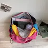 Bolsa de bádminton color block dopamina, bolsa de gimnasio portátil de gran capacidad con separación de seco y húmedo, adecuada para viajes cortos