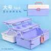 Caja plegable de tres niveles de gran capacidad para suministros de arte, caja de almacenamiento de pintura, caja de medicamentos para el hogar y organizador de cosméticos