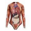 Fiesta de Rendimiento de Noche de Halloween Traje de Baño de Una Pieza con Estampado de Tejido Corporal B120-045
