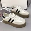 Zapatillas de Entrenamiento Retro Alemanas para Mujer Nueva Colección Primavera y Otoño 2026 Zapatos Blancos de Suela Gruesa Zapatillas Versátiles para Estudiantes Zapatos Deportivos Casuales para Mujer