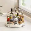 Bandeja Giratoria con un Toque de Lujo Ligero de Alta Gama para Cocina del Hogar, Estante de Almacenamiento para Aceite, Sal, Salsa, Vinagre y Condimentos, Caja de Almacenamiento para Condimentos